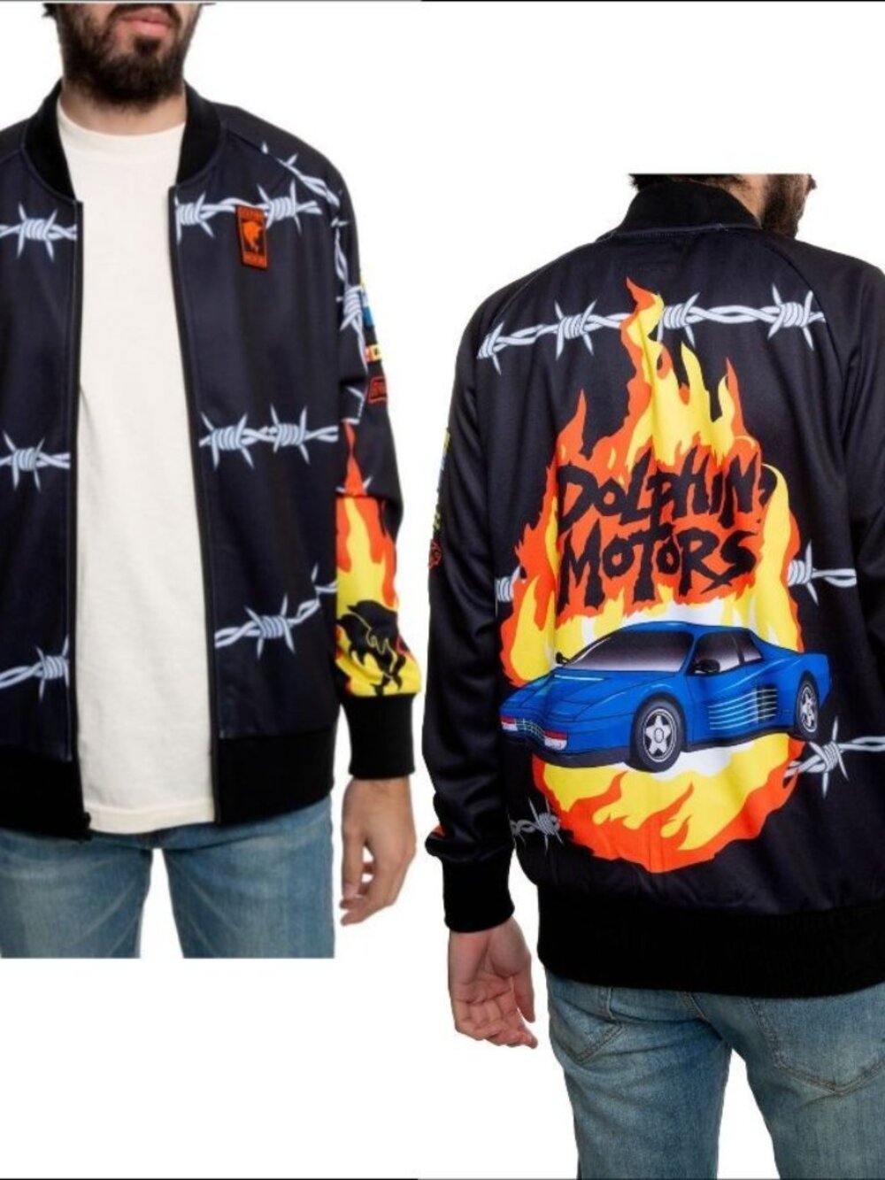 Men's Pink Dolphin Motors Barb Track Jacket-Size L